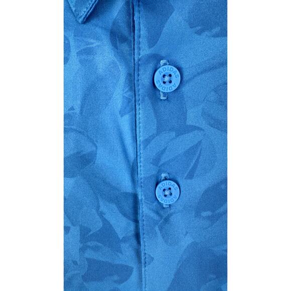 Adidas Prisma Print Golf Polo Shirt Mens Large Pulse Super Blue HK6853 Stretch - Picture 5 of 10